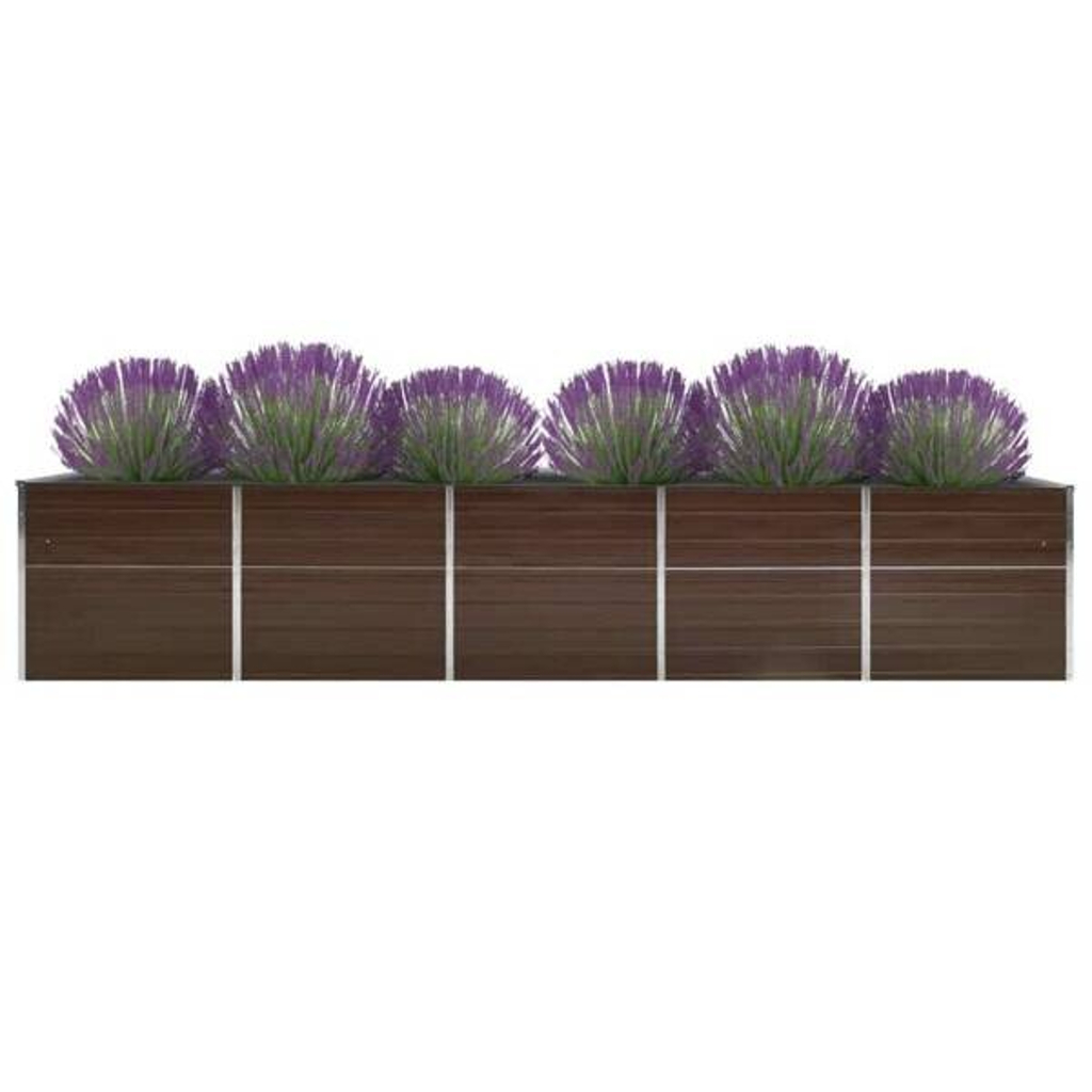 Garten-Hochbeet braun Stahl B/H/L: ca. 80x45x400 cm
