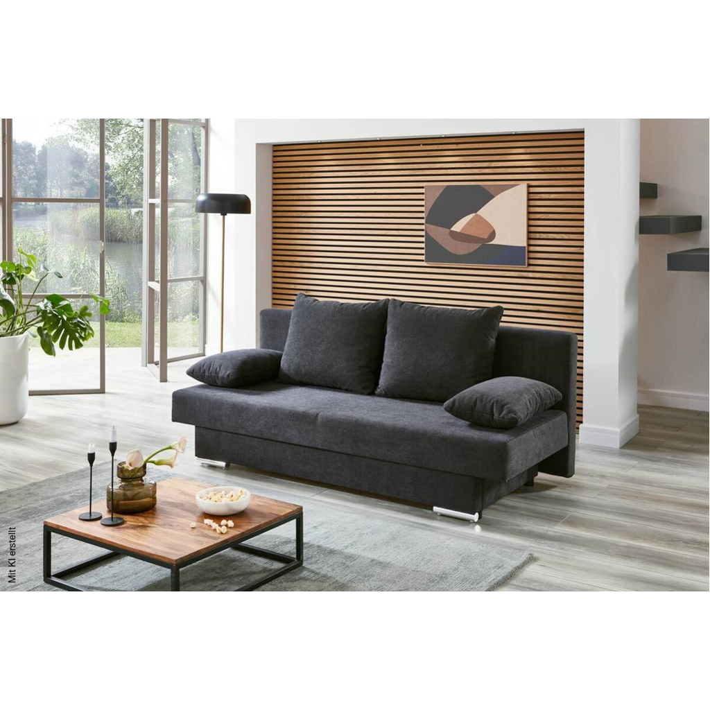 Schlafsofa Grenoble anthrazit Microfaser B/H/T: ca. 190x38x70 cm