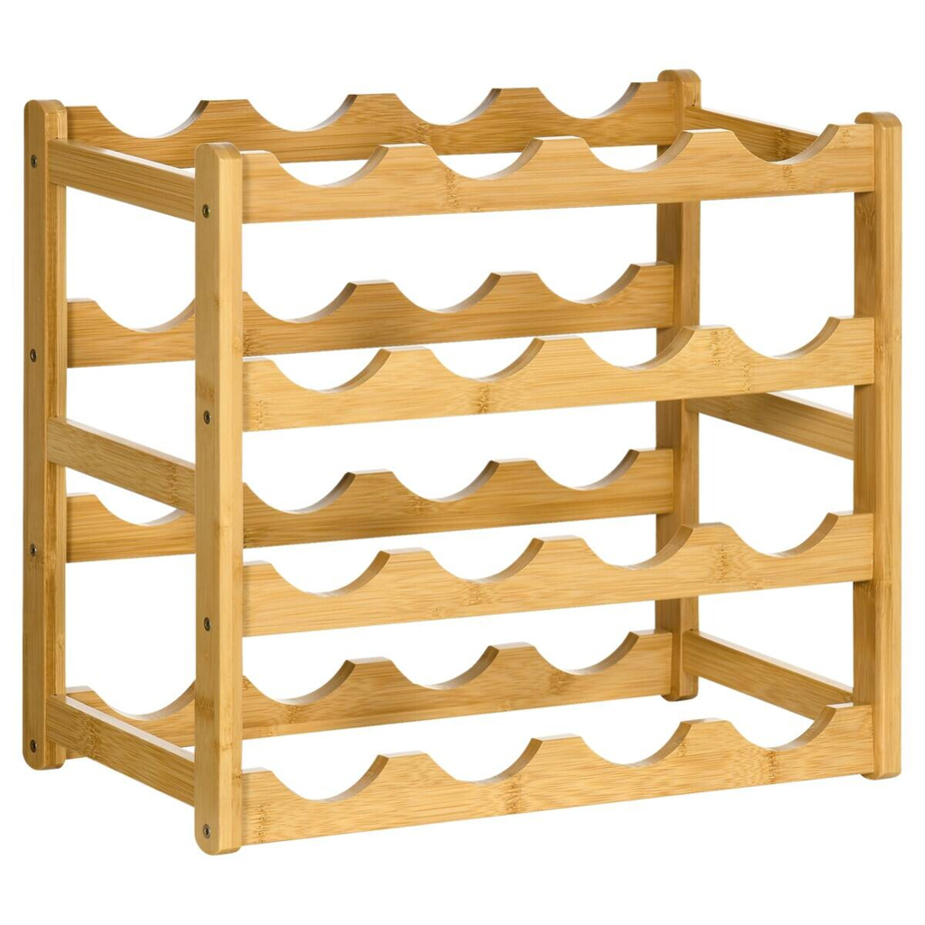 HOMCOM Weinregal natur Bambus B/H/L: ca. 23,5x43x38 cm