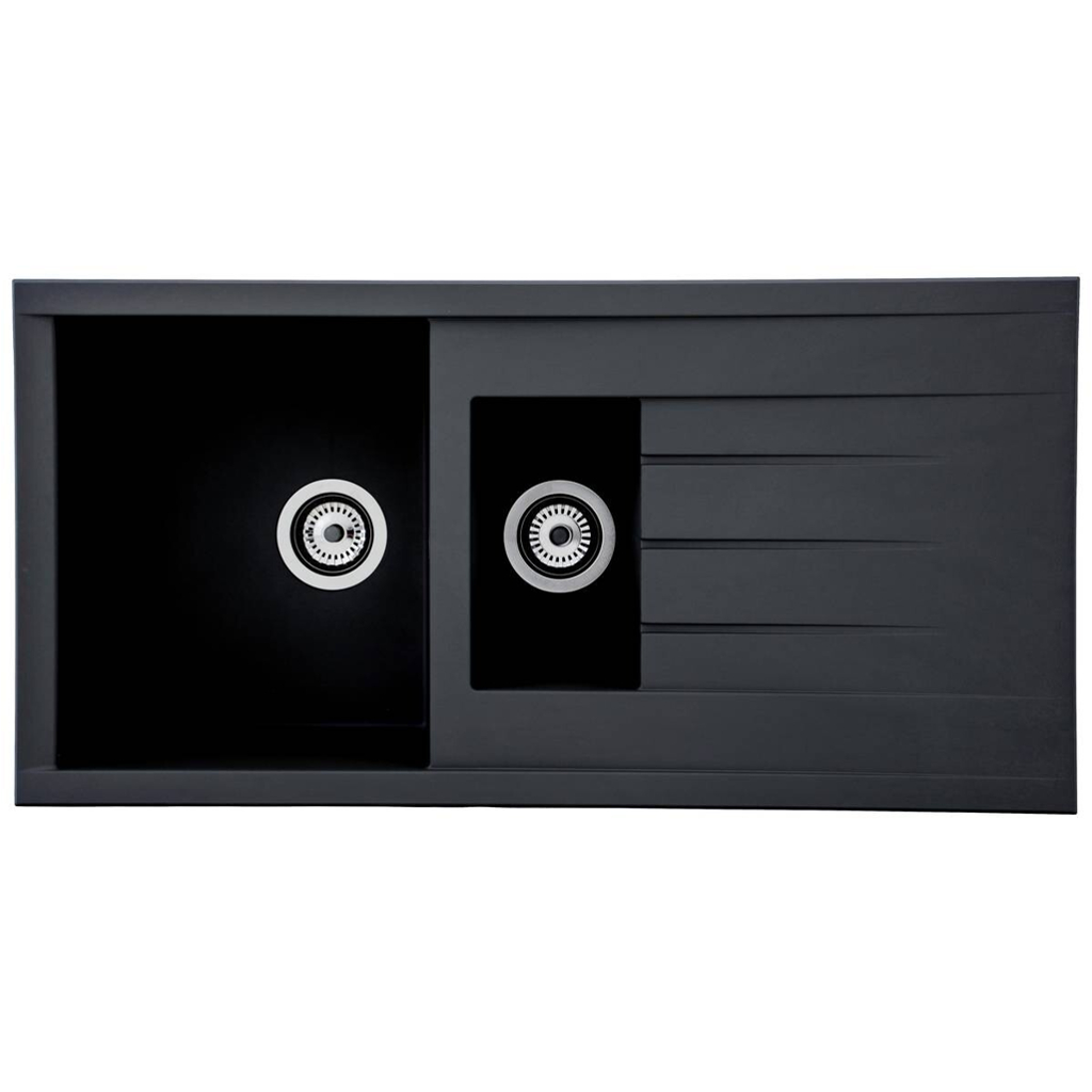 Respekta Einbauspüle Houston 100 x 50 S schwarz Mineralite B/H/T: ca. 100x21x50 cm