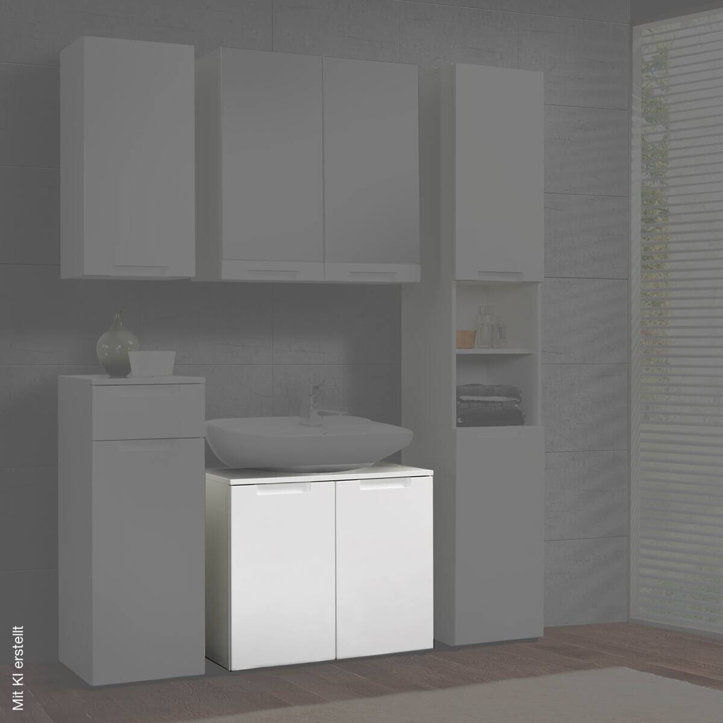 Waschbeckenunterschrank Mailand weiß weiß Hochglanz B/H/T: ca. 70x60x35 cm