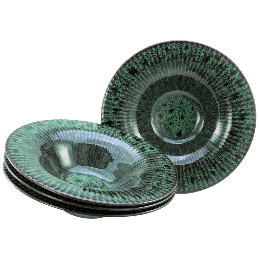 Teller grün Steinzeug D: ca. 30,5 cm