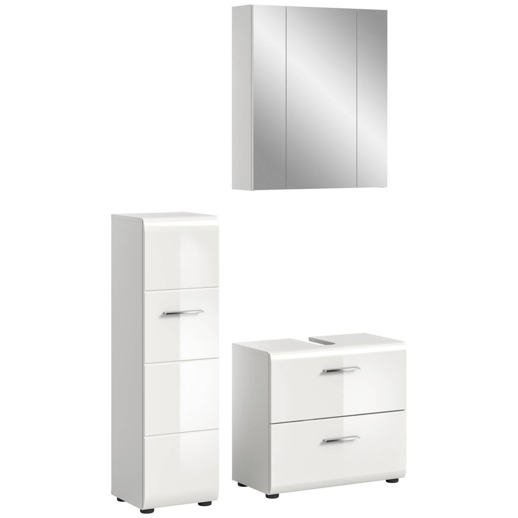 Badezimmer-Set Ice weiß weiß Hochglanz B/H/T: ca. 105x185x30 cm