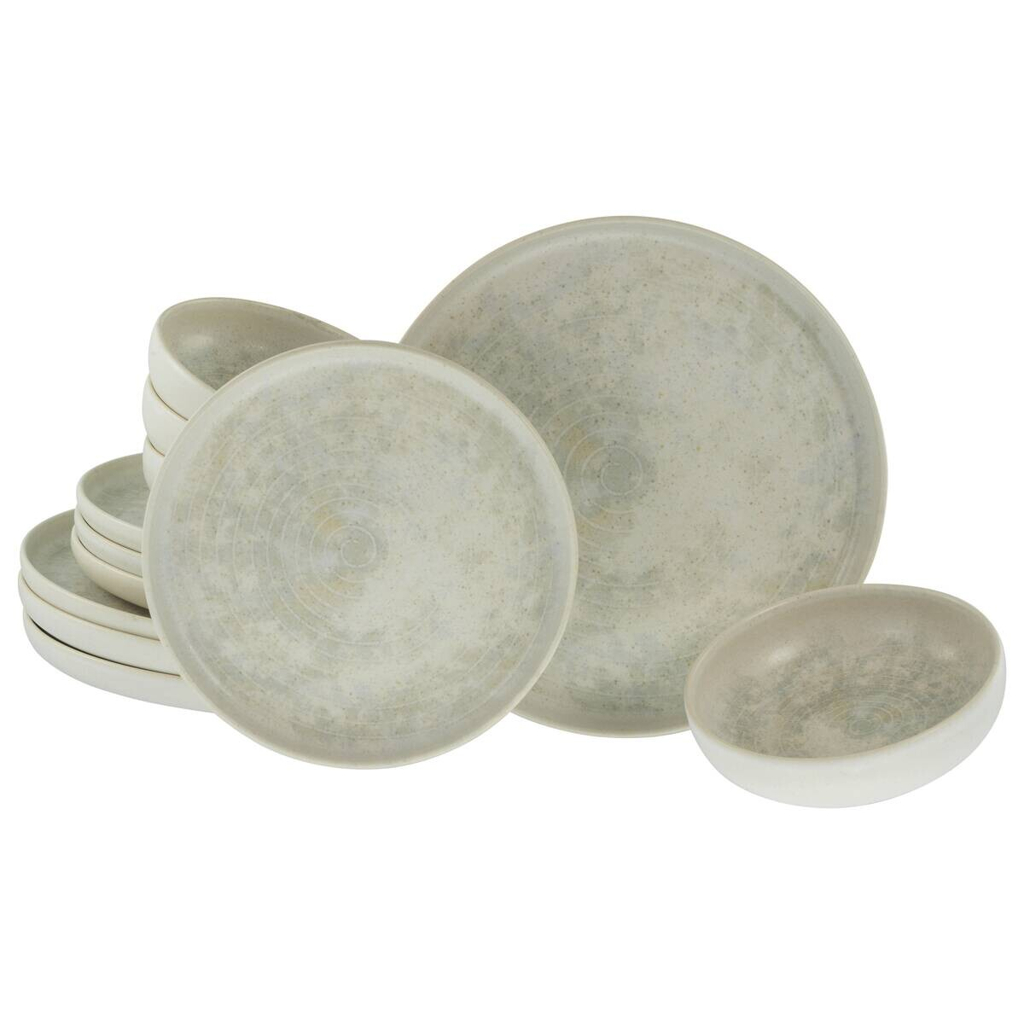 CreaTable Teller-Set Uno Athena creme Steinzeug
