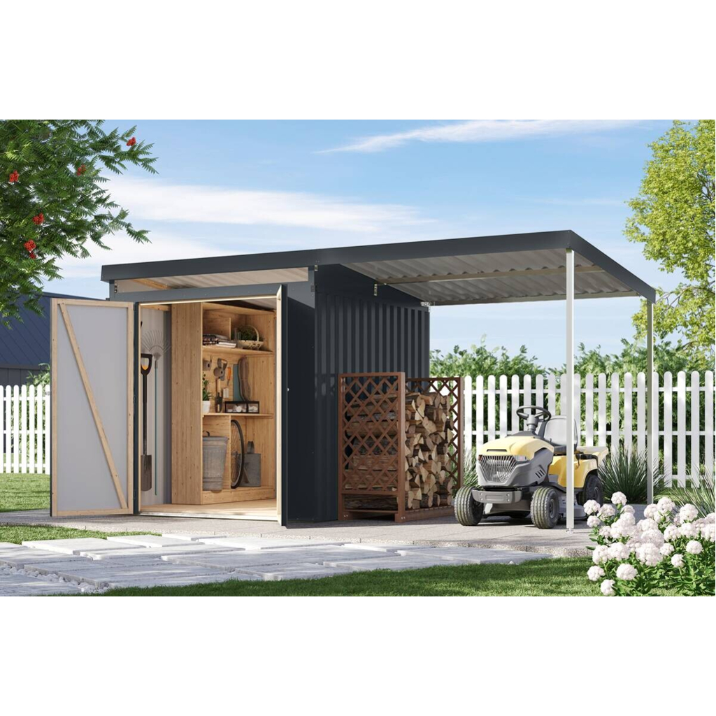 Karibu Gartenhaus Indra 2 anthrazit B/H/T: ca. 206x213x206 cm