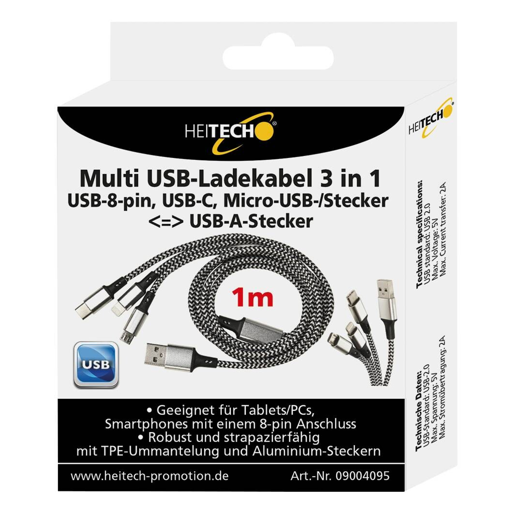 Heitech Ladekabel 09004095 schwarz