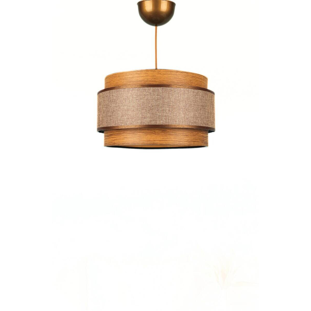 Opviq Pendelleuchte braun Kunststoff Stoff B/T/L: ca. 28x28x28 cm E27 1 Brennstellen