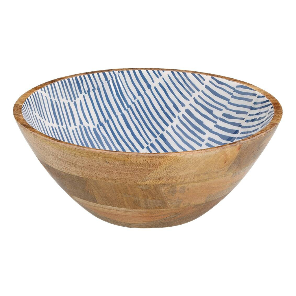Zeller Schale blau Holz B/H/L: ca. 30x12x30 cm