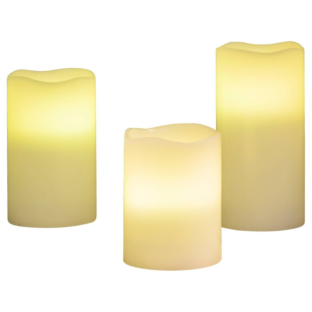 LED-Kerzen 3er Set weiß