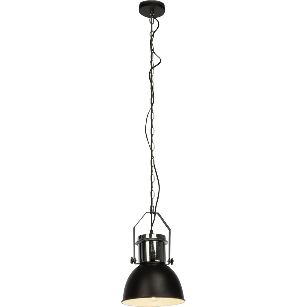 Brilliant Pendelleuchte Salord 93590/76 schwarz Chrom Metall H/D: ca. 116x23 cm E27 1 Brennstellen