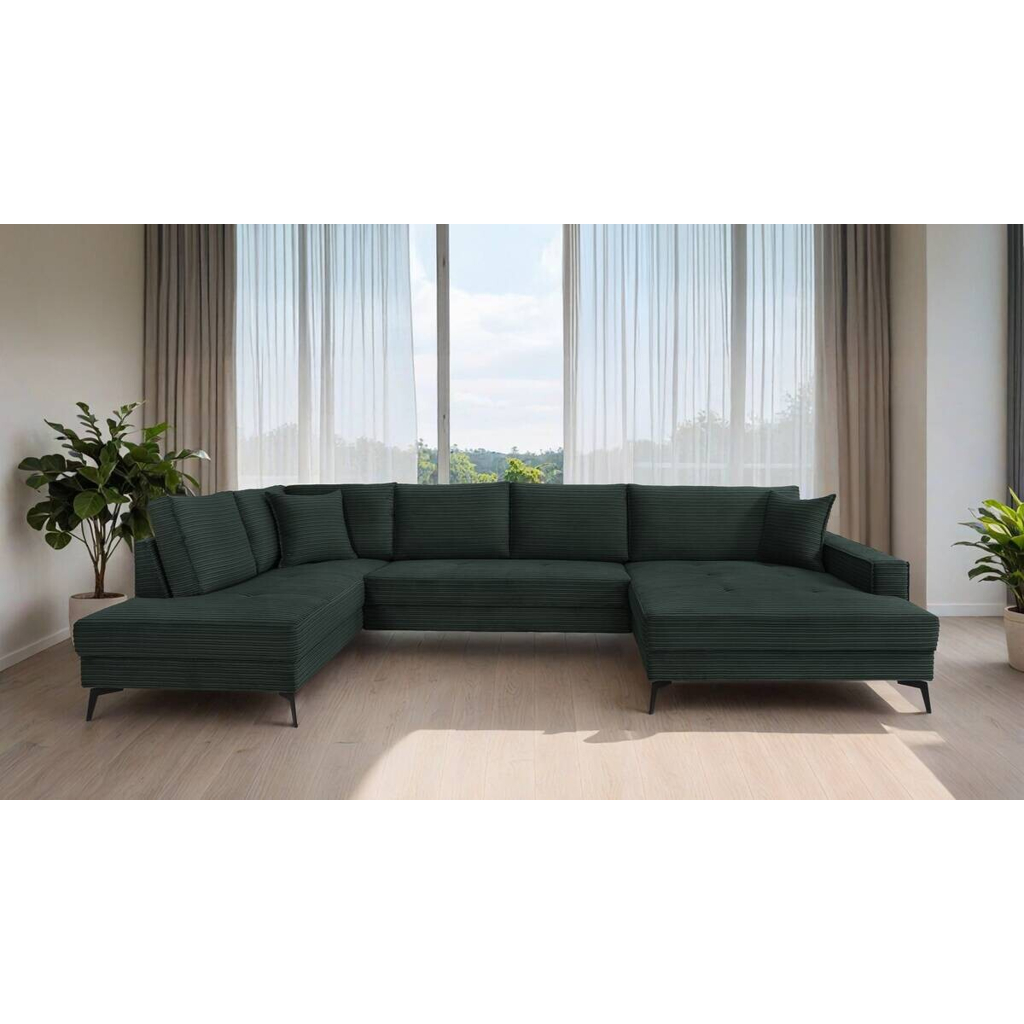 Wohnlandschaft Zero dunkelgrün Microfaser B/H/T: ca. 362x86x195 cm
