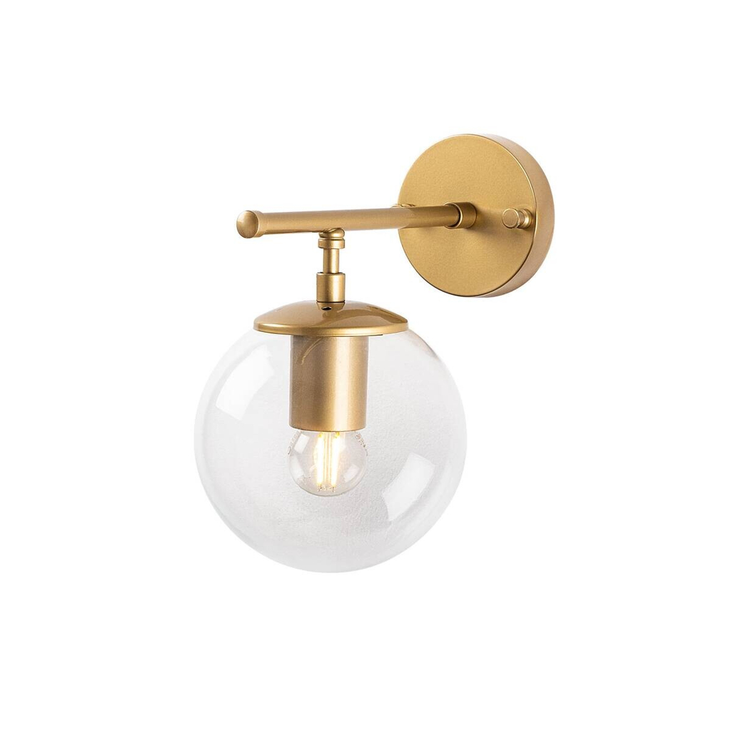 Opviq Wandleuchte Roe gold Metall Glas B/H/T/L/D: ca. 24x24x24x15x15 cm E14 1 Brennstellen