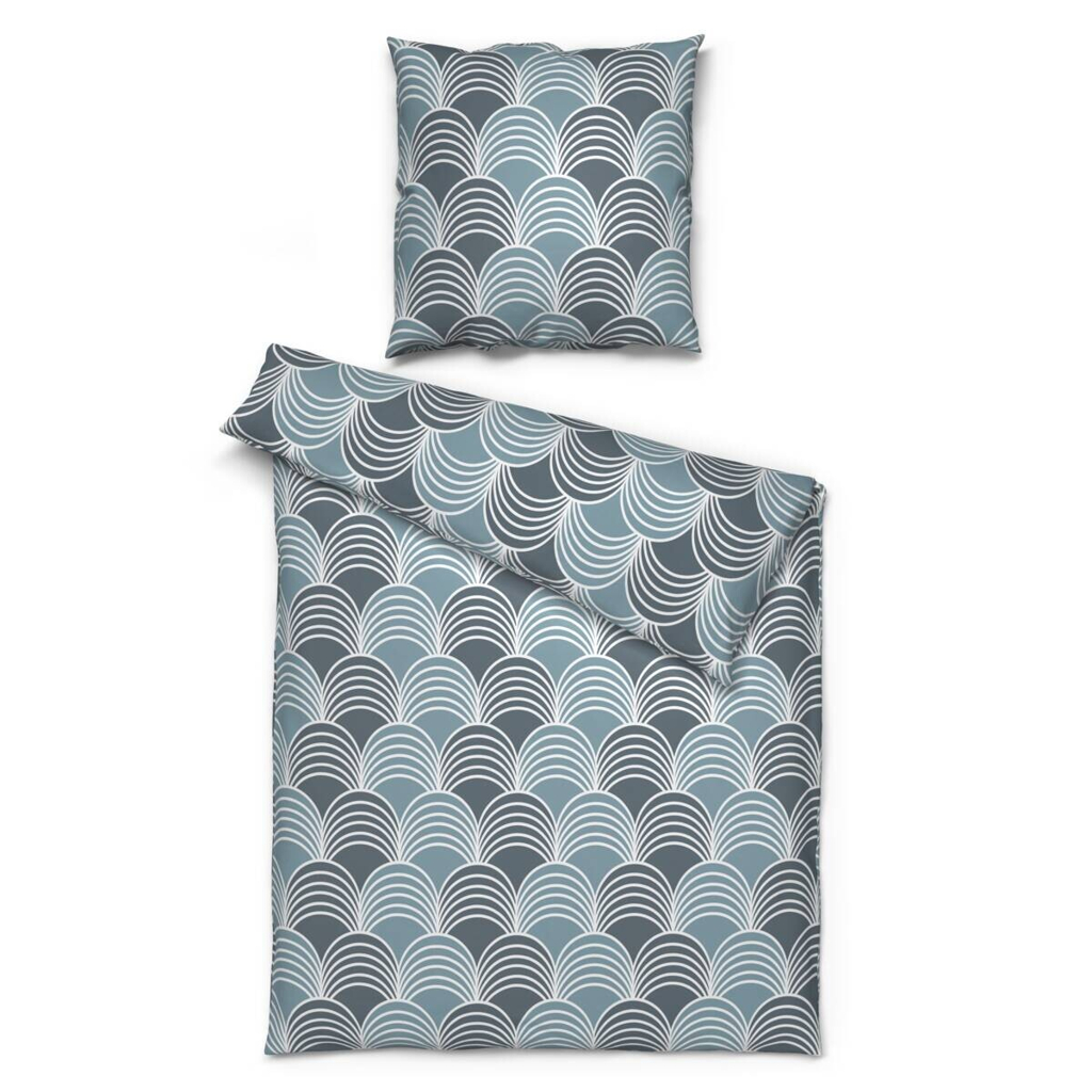 Microfaser Bettwäsche blau Polyester B/L: ca. 135x200 cm