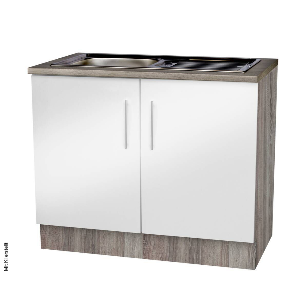 Spülenschrank weiß Hochglanz B/H/T: ca. 100x82x57 cm