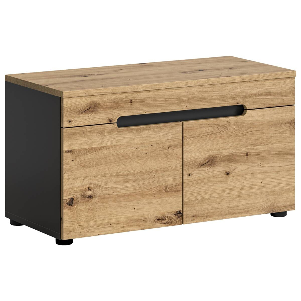 Sitzbank CANU edles Basaltgrau Nachbildung Eiche Artisan Nachbildung B/H/T: ca. 80x45x37 cm