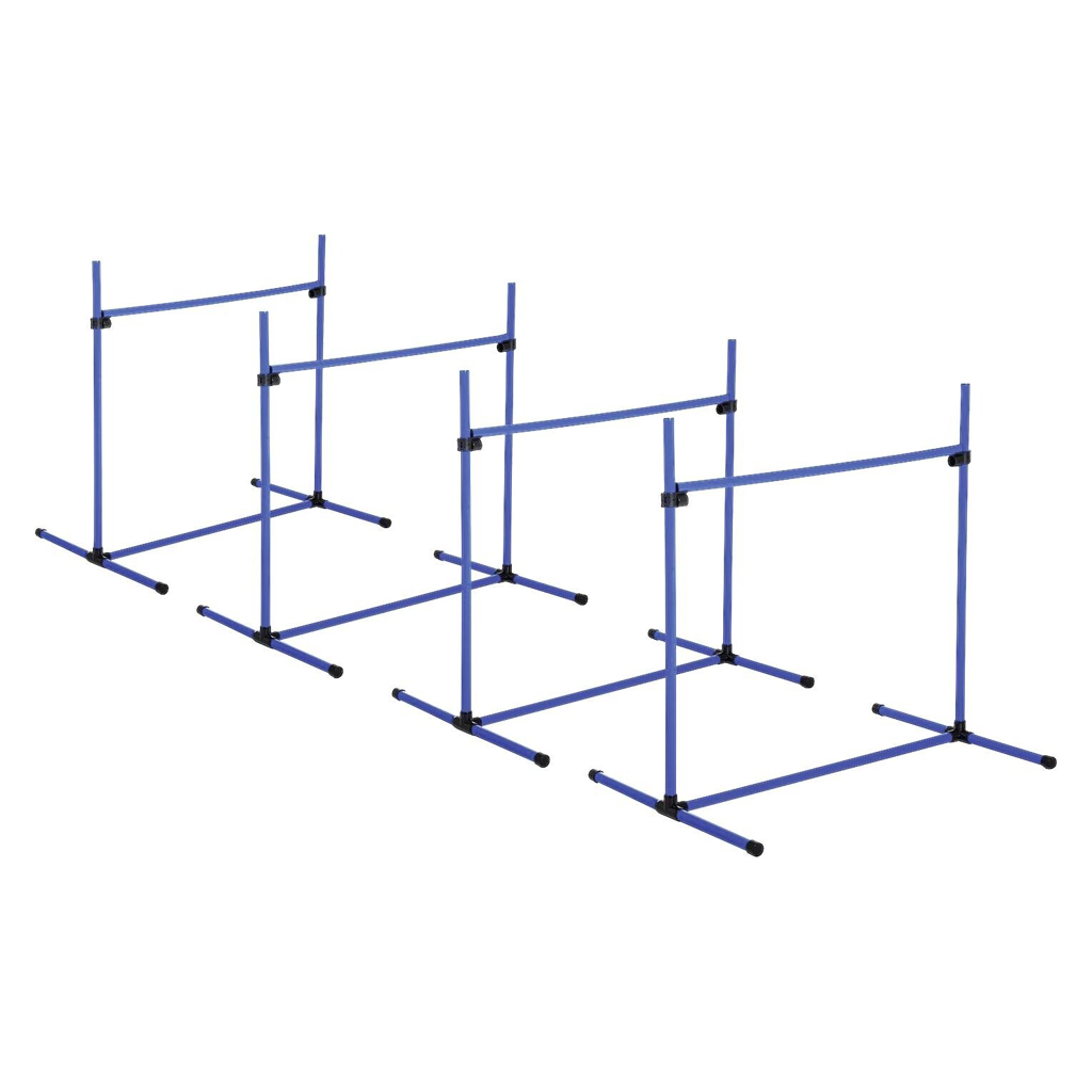 PawHut Agility Hürdenset blau Kunststoff B/H/L: ca. 65x95x95 cm