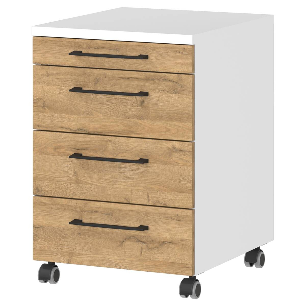 Rollcontainer 4251-559 Eiche Grand-Son Nachbildung weiß B/H/T: ca. 42x61x49 cm