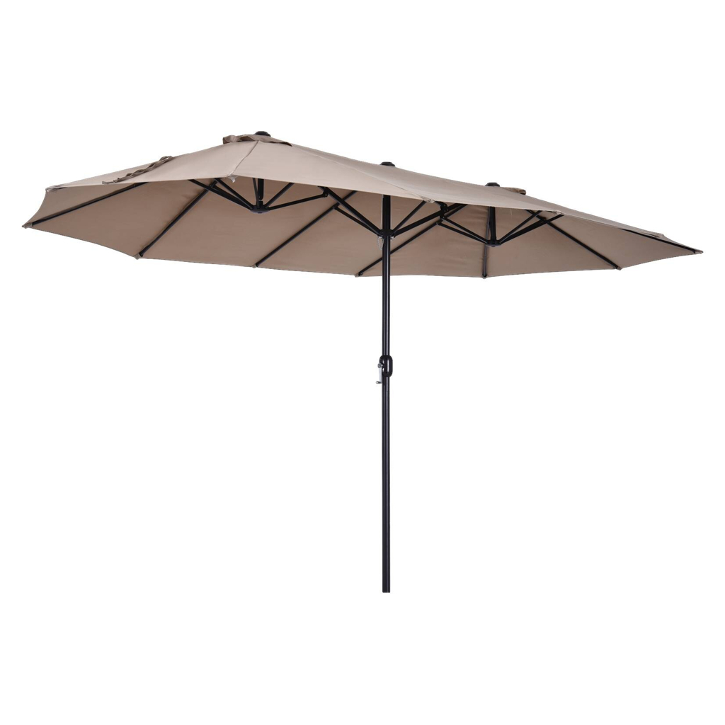 Outsunny Marktschirm café braun Metall B/H/L: ca. 270x240x460 cm