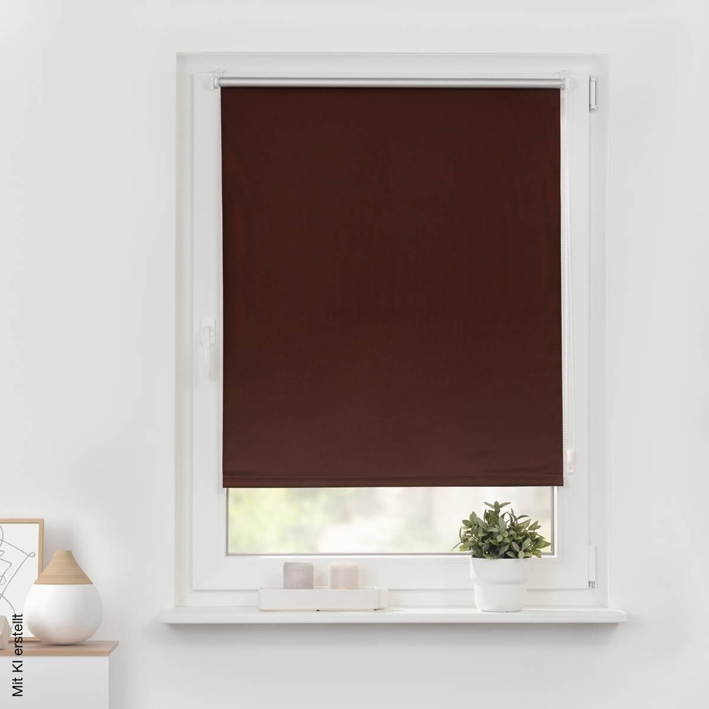 LICHTBLICK Thermo Klebe-/Klemmrollo Verdunklungsqualität braun B/L: ca. 80x220 cm