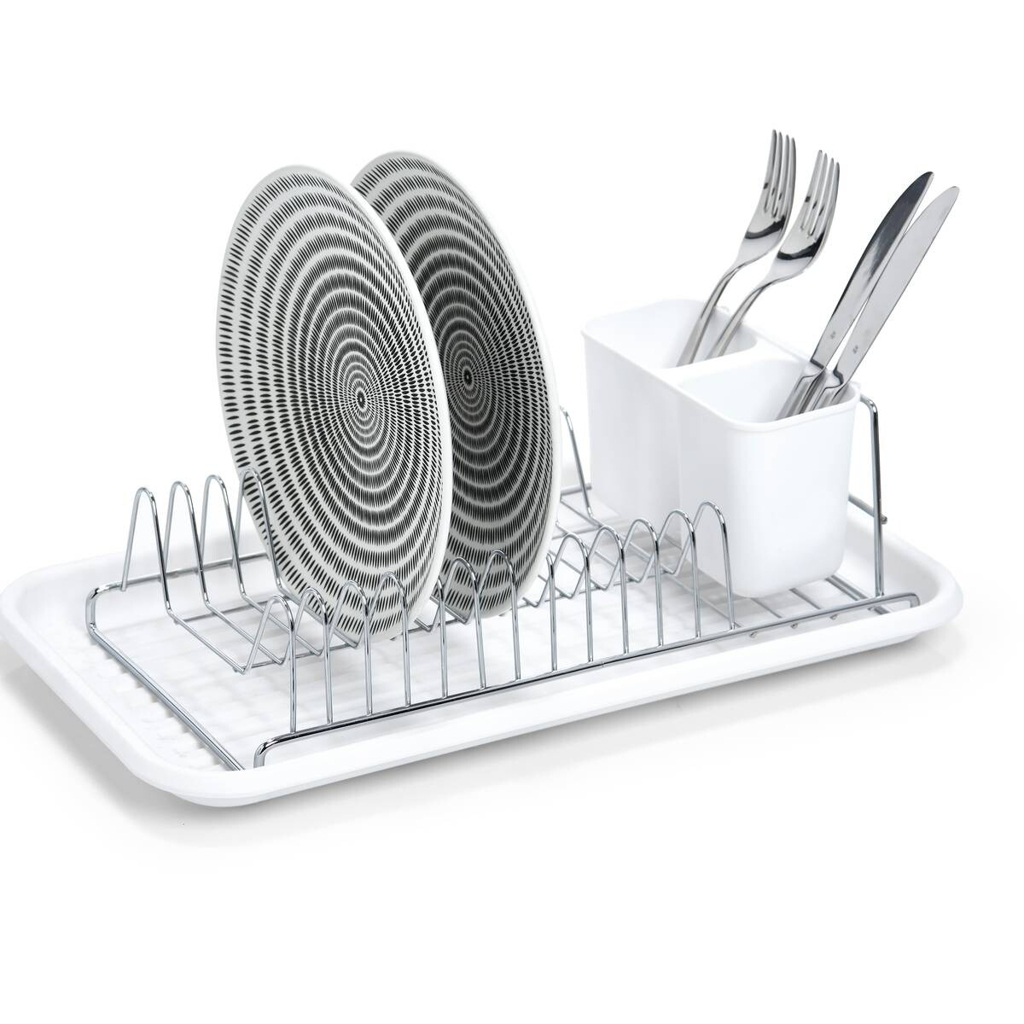 Zeller Geschirrabtropfständer weiß Metall B/H/L: ca. 24x13x43,5 cm
