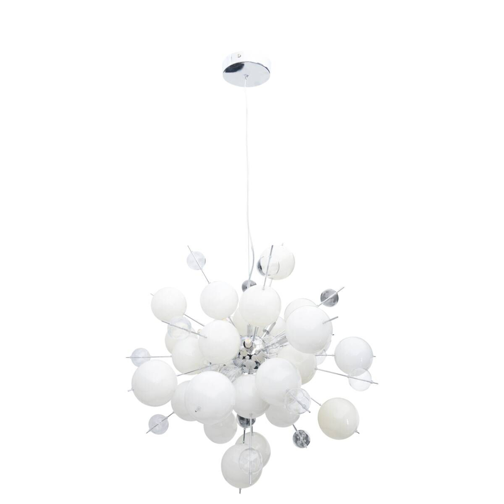 Näve Leuchten Pendelleuchte 7026423 weiß Metall Glas B/H/T: ca. 65x150x65 cm G9 10 Brennstellen