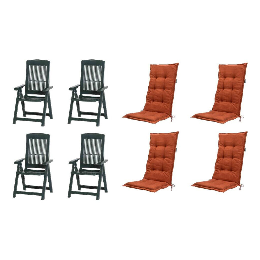 PROGARDEN,MADISON Klappsessel Set + Auflagen Tampa terra Kunststoff B/H/L: ca. 61x109x60 cm