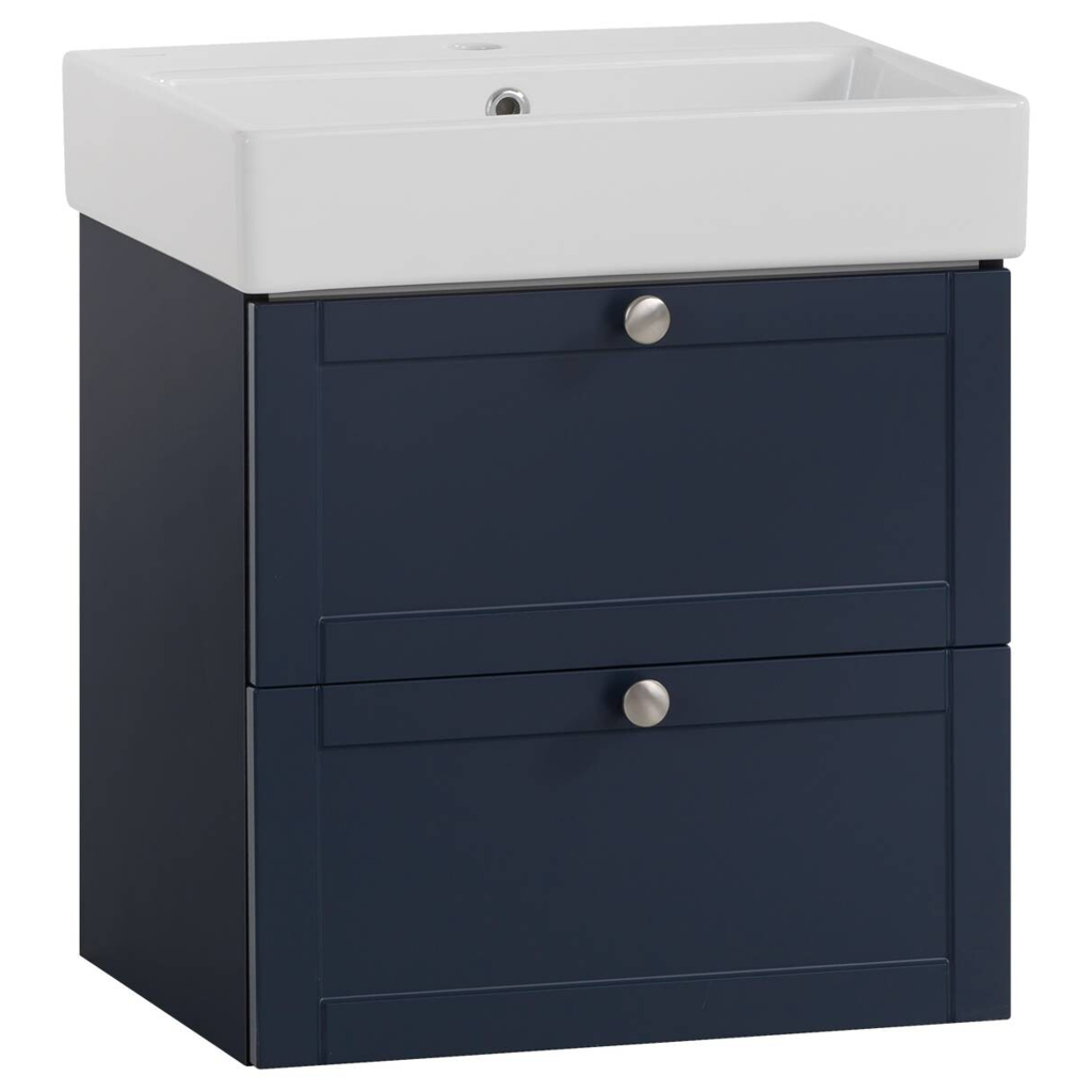 Waschbeckenunterschrank Jesper blau dunkel B/H/T: ca. 50x57x40 cm