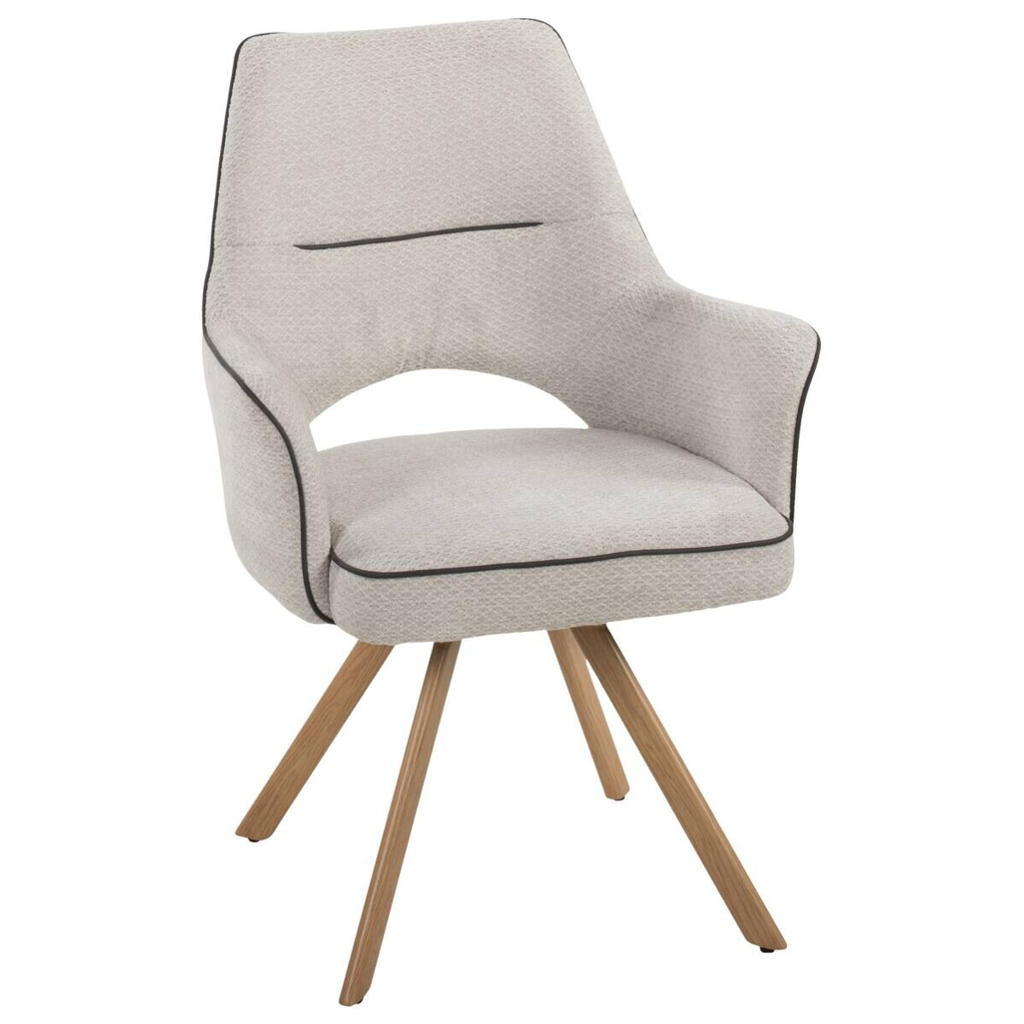 Stuhl Nila beige Webstoff B/H/T: ca. 62x90x62 cm