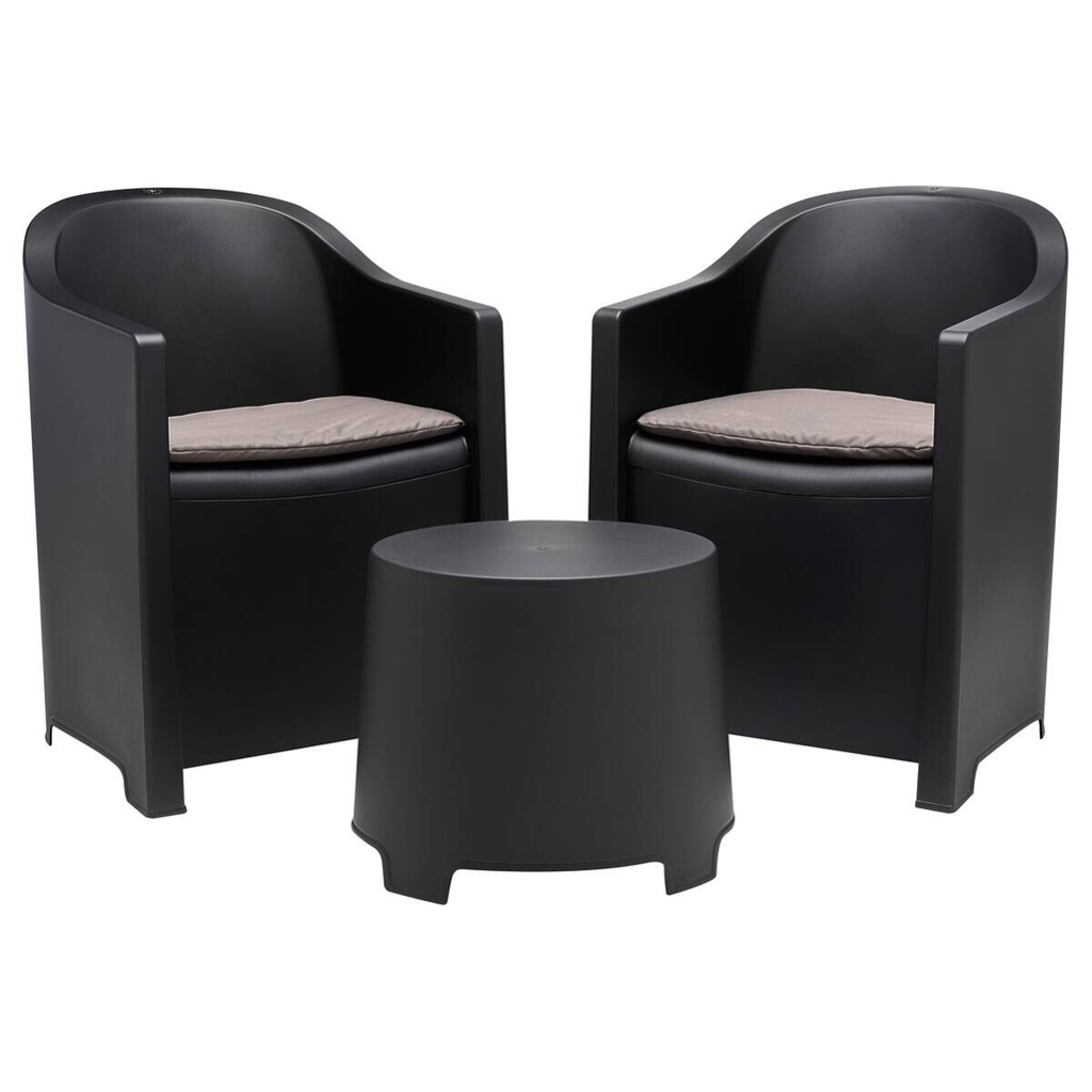 ProGarden Loungeset Luna anthrazit Kunststoff