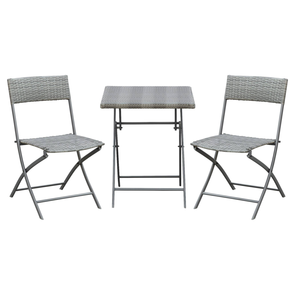 Outsunny Sitzgruppe grau Polyrattan B/H/L: ca. 60x60x72 cm