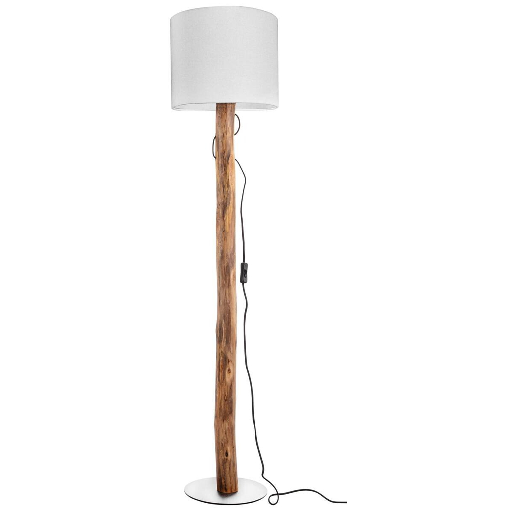GLOBO Stehlampe Norin weiß natur Textil Holz MDF H/D: ca. 140x30 cm 1 Brennstellen