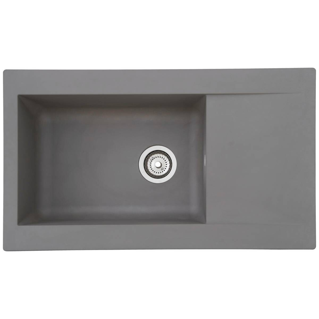 Respekta Einbauspüle Denver 86 x 50 G Beton grau Mineralite B/H/T: ca. 86x20x50 cm