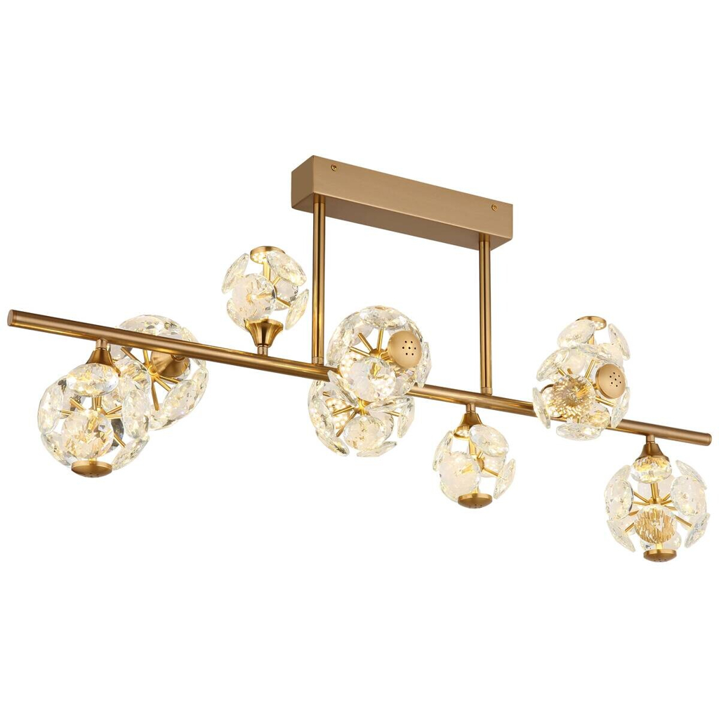 GLOBO Deckenleuchte klar gold Metall B/H/T/L: ca. 34,5x34,5x101x101 cm 1 Brennstellen