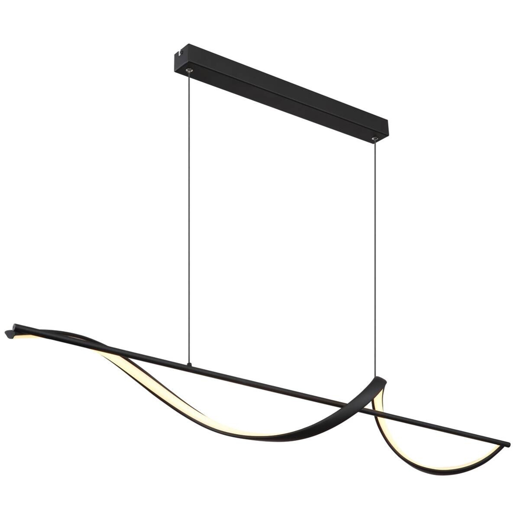 GLOBO LED-Pendelleuchte Opal schwarz Silikon Metall B/H/T: ca. 20x150x120 cm