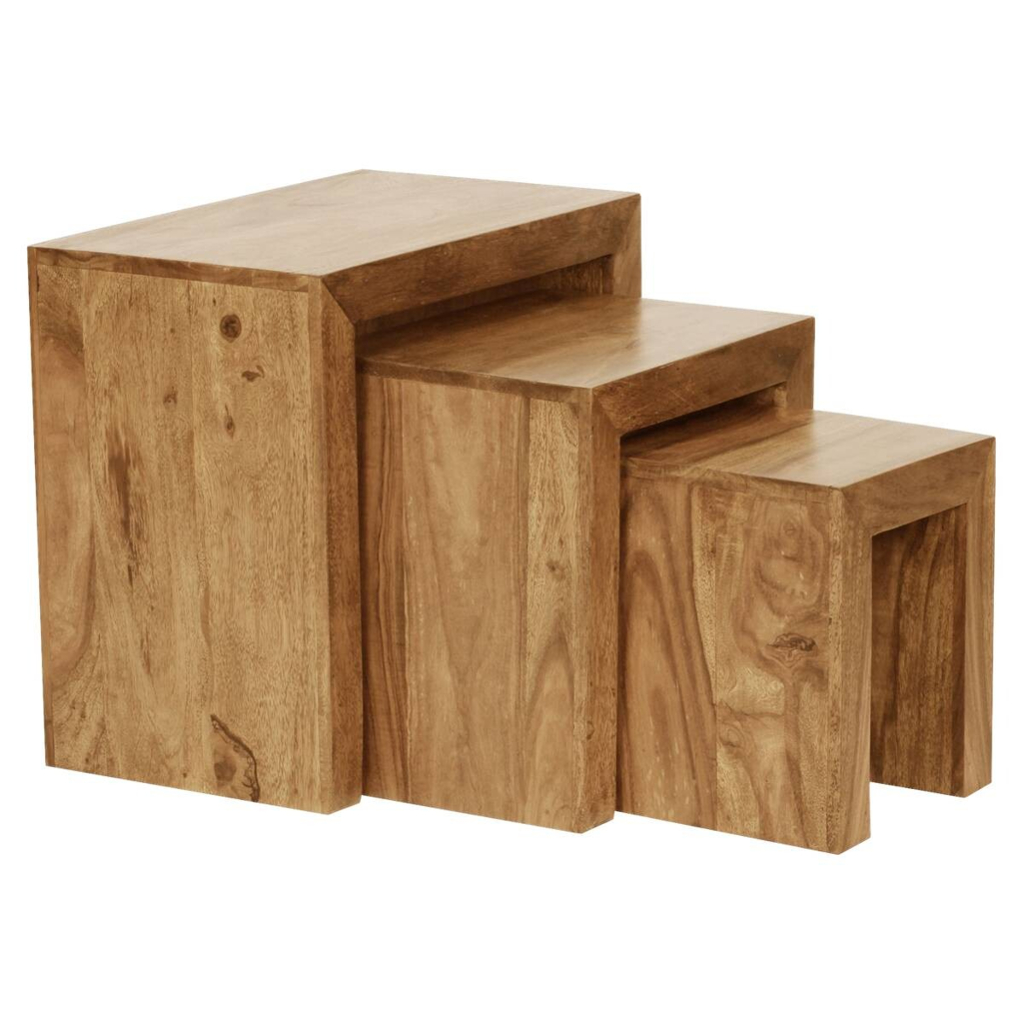 Wohnling Beistelltisch 3er-Set natur Akazie 509627900