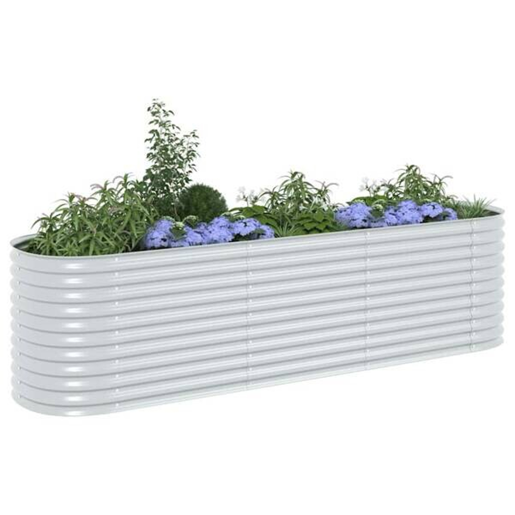 Garten-Hochbeet silber Stahl B/H/L: ca. 80x81x320 cm