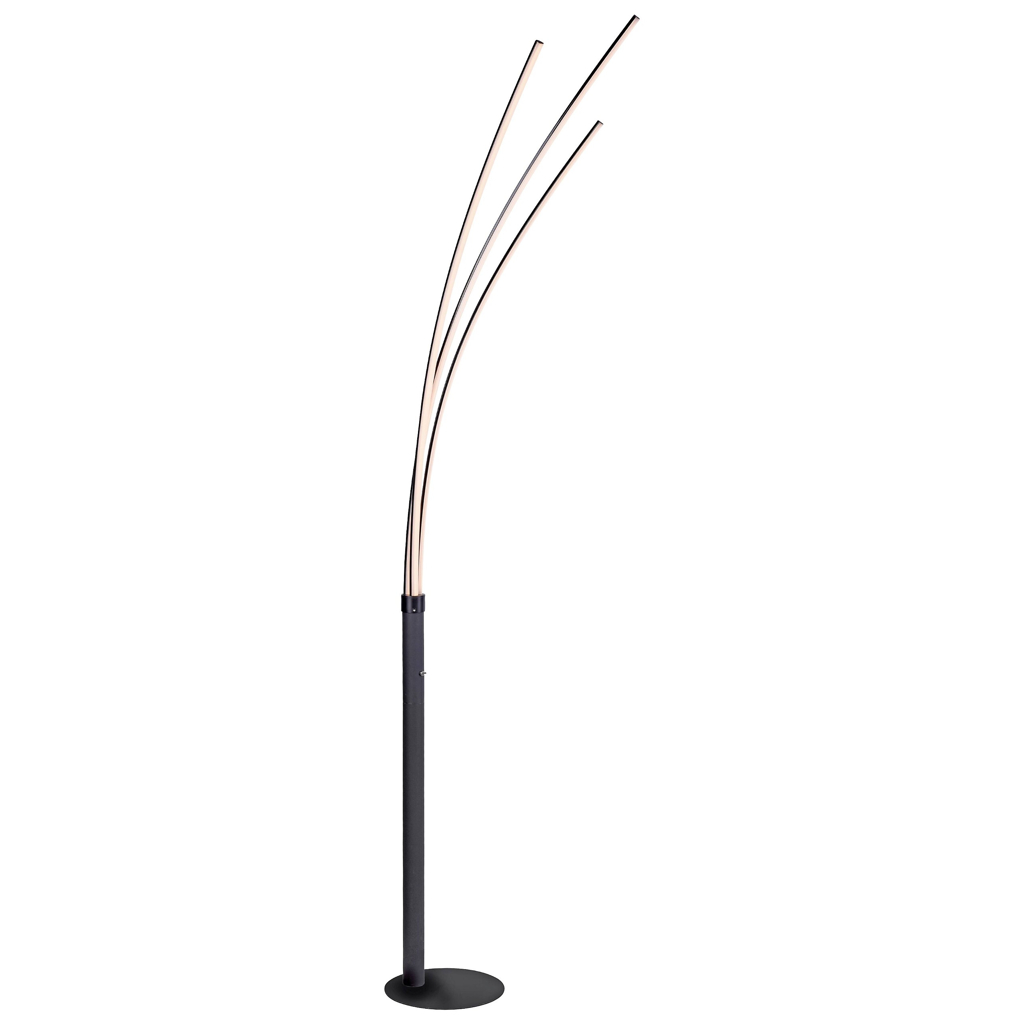 Just Light Stehlampe MAJA 15383-18 schwarz Eisen Kunststoff B/H/T: ca. 58x215x80 cm 3 Brennstellen