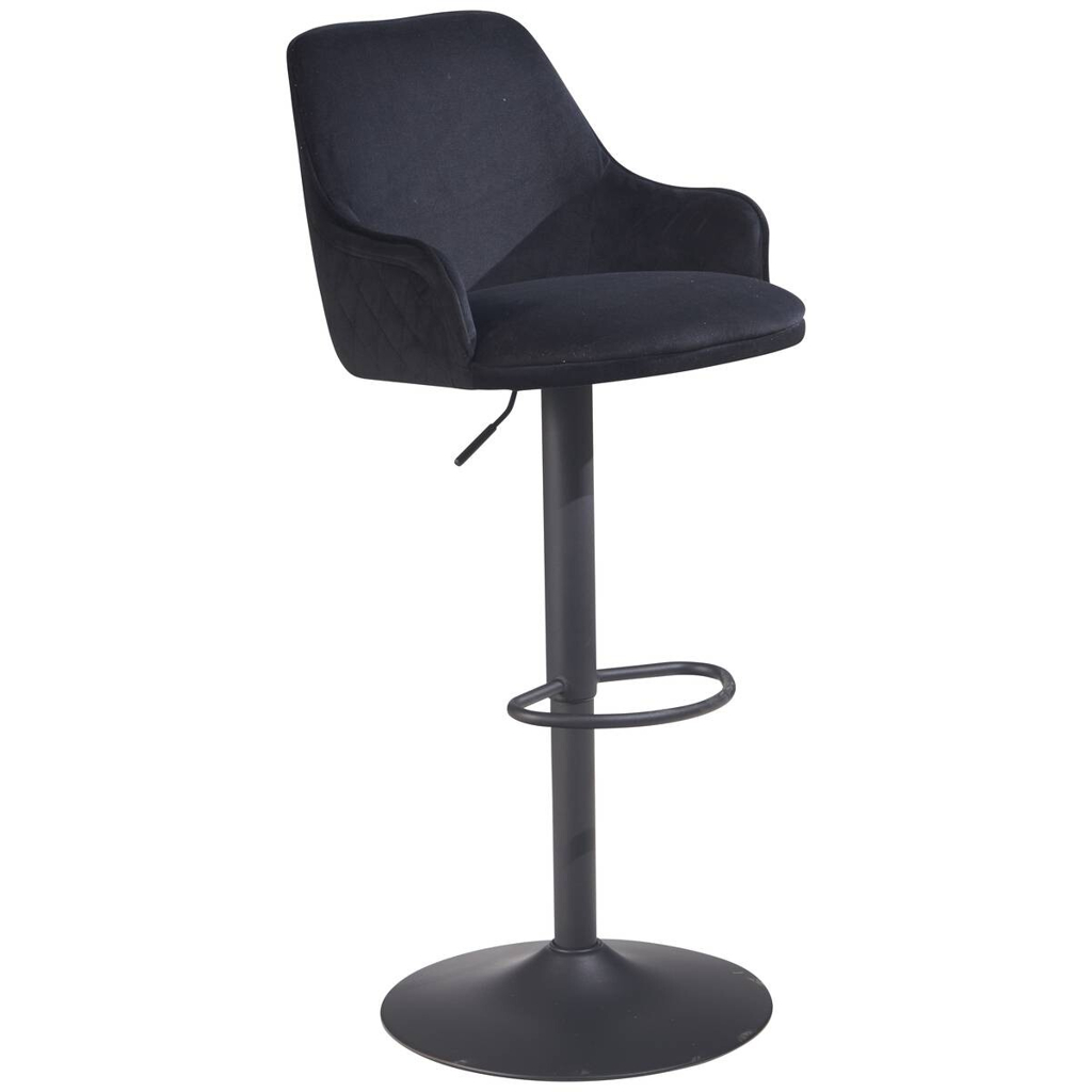 Barhocker schwarz Samt B/H/T: ca. 45x106x45 cm