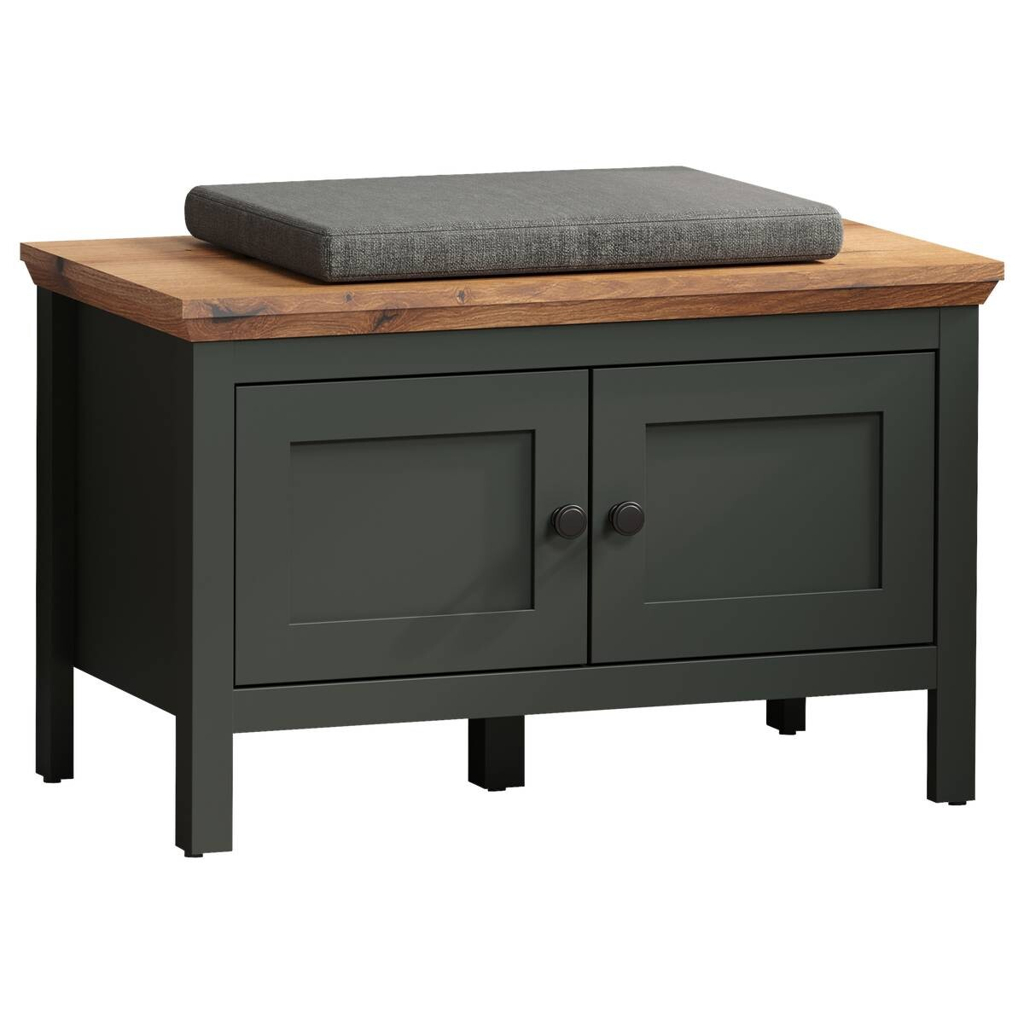 Sitzbank Stanton tannengrün Eiche Evoke Coast Nachbildung B/H/T: ca. 77x48x39 cm