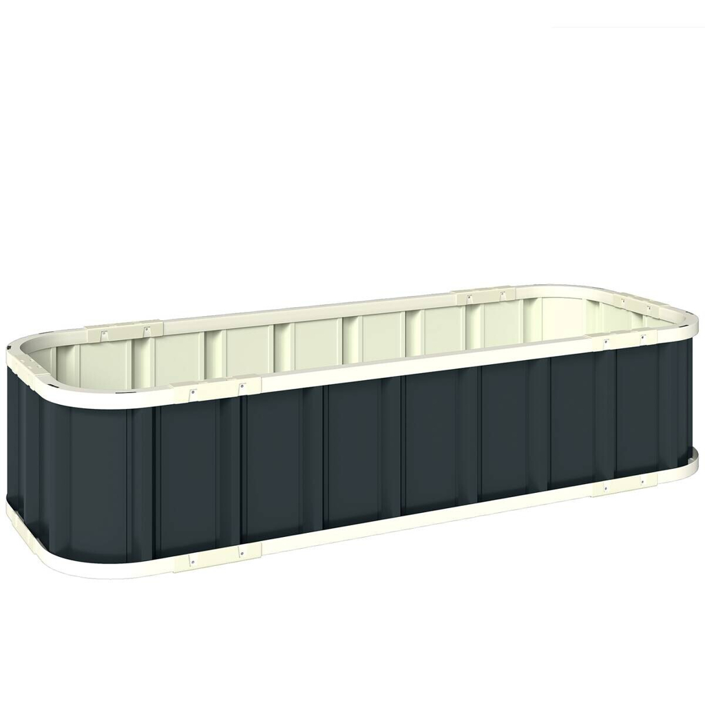Outsunny Hochbeet dunkelgrau B/H/T/L: ca. 52x31x52x136 cm