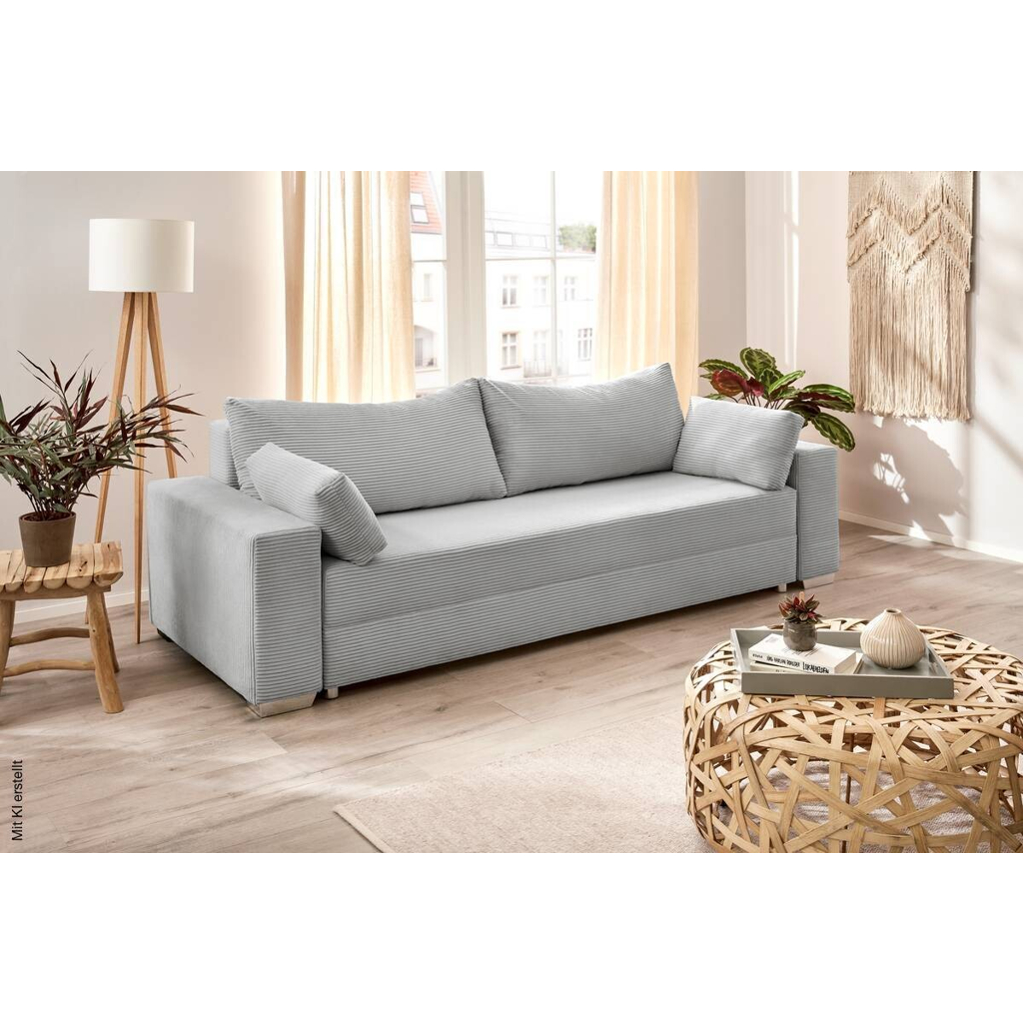 Schlafsofa Turin silber Kunststoff B/H/T: ca. 240x74x95 cm