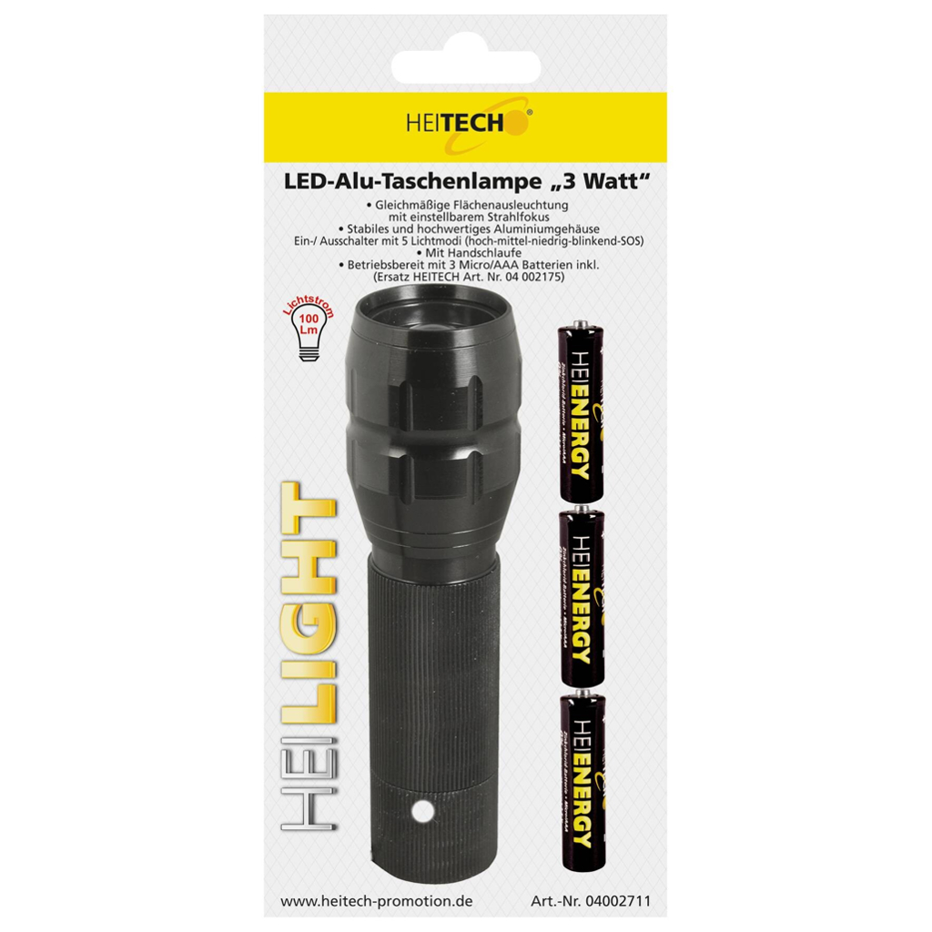 Heitech Taschenlampe 04002711 Alu
