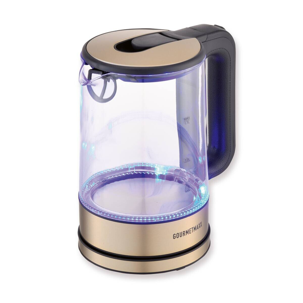 GOURMETmaxx Wasserkocher 30344 champagner Kunststoff Glas Metall B/H/L: ca. 18x25x22 cm ca. 1,7 l