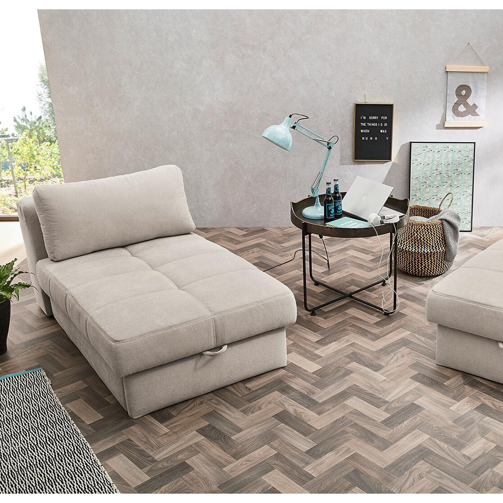 Recamiere  beige Microfaser B/H/T: ca. 93x205x78 cm