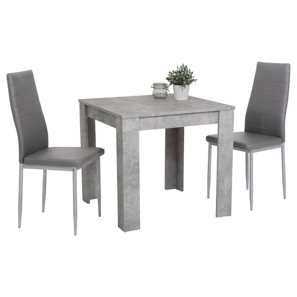 Tischgruppe duo grau Beton Optik B/H/T: ca. 80x75x80 cm