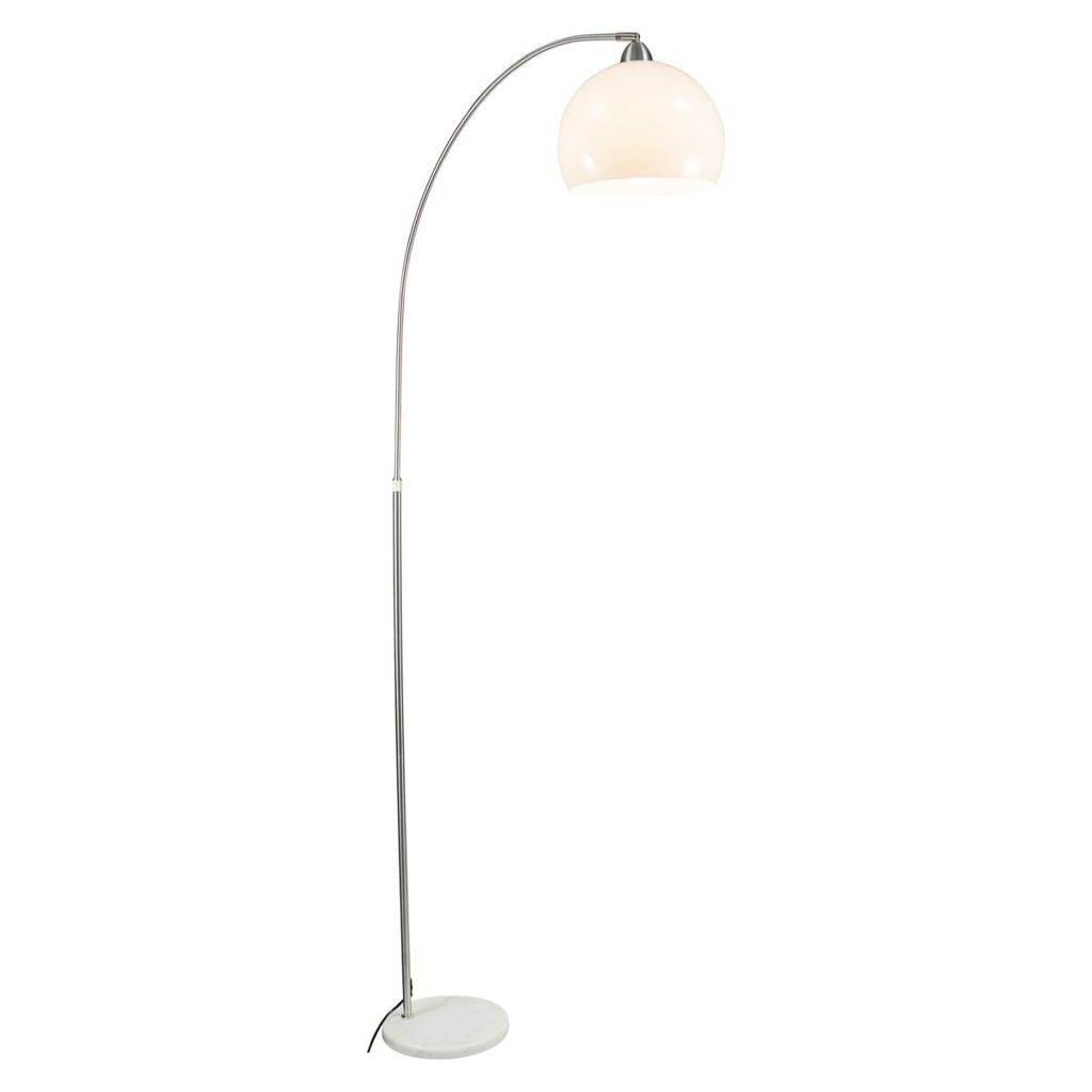 POCOline Stehlampe Arco weiß nickel Metall Kunststoff H: ca. 208 cm E27 1 Brennstellen