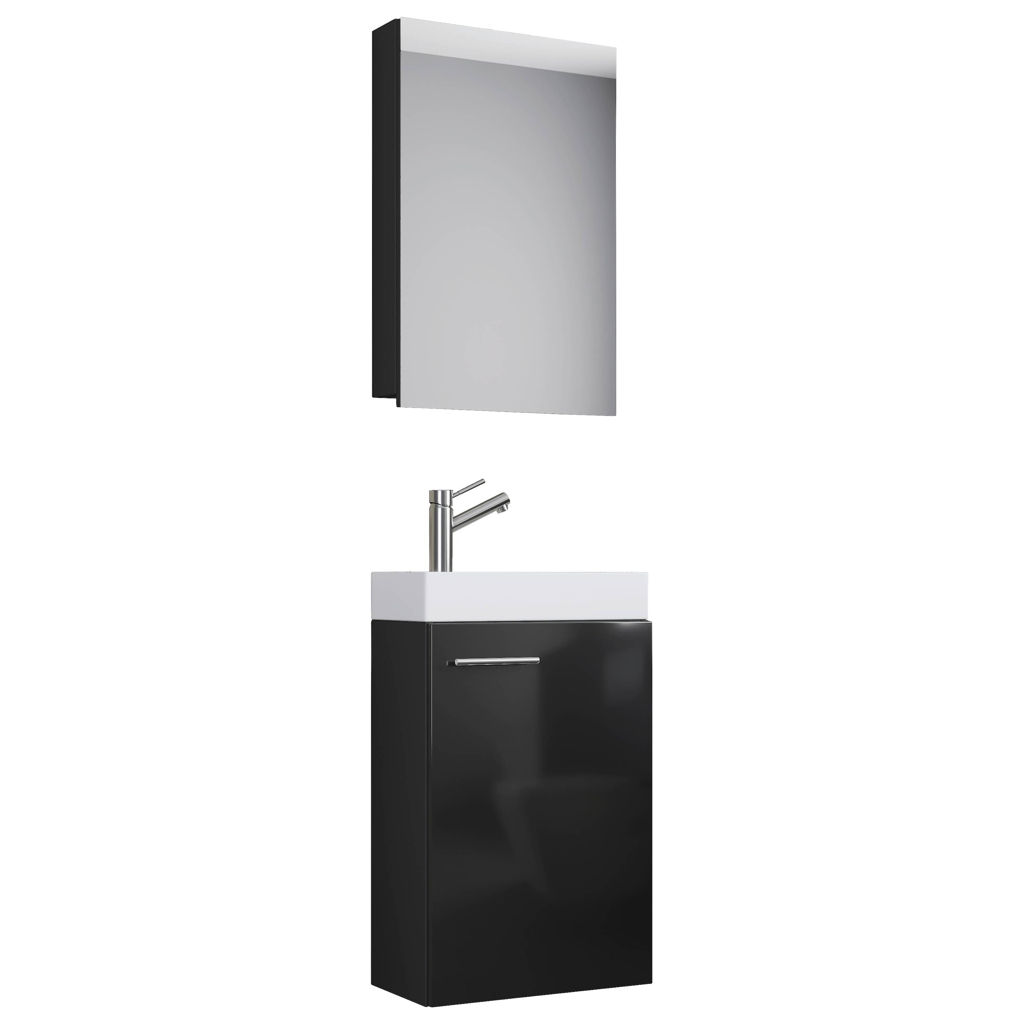 Waschplatz 3tlg-Slito schwarz B/H/T: ca. 41x130x22 cm