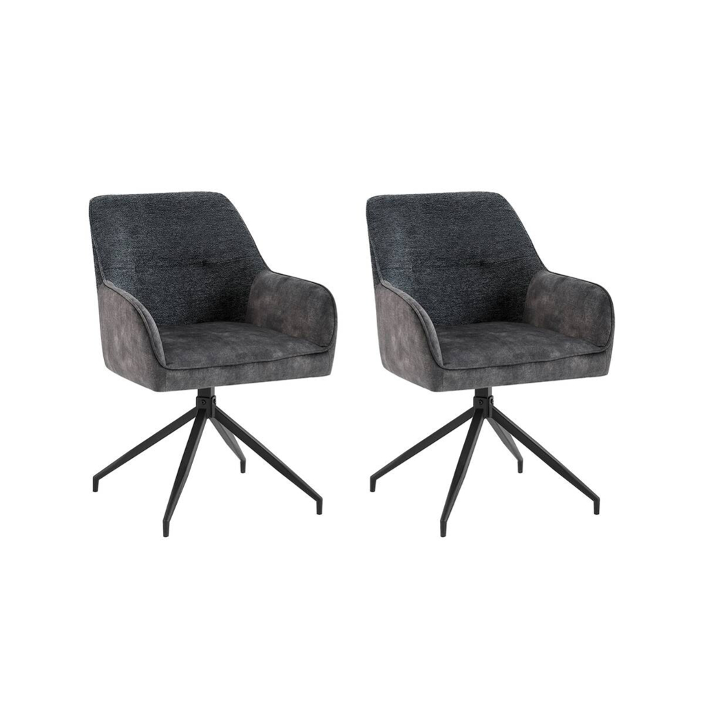 Stuhl JACKY 2er-Set anthrazit B/H/T: ca. 62x87x56 cm