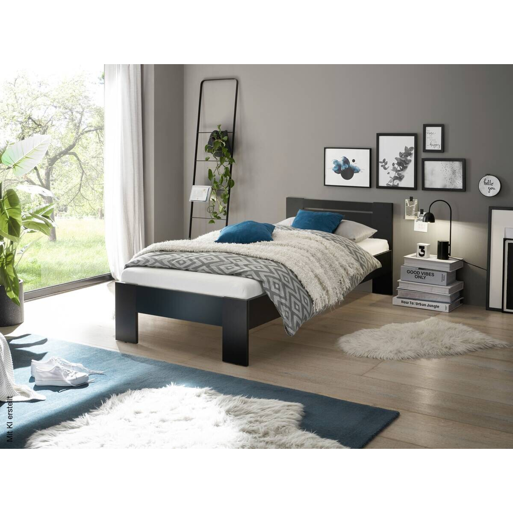 Futonbett Cannes schwarz Liegefläche B/L: ca. 90x200 cm