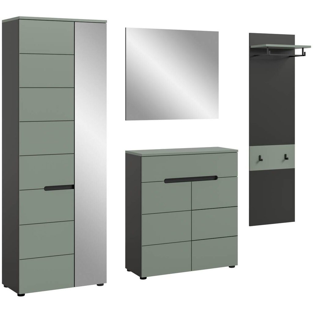 Garderobe Canu grün basaltgrau Nachbildung B/H/T: ca. 220x190x37 cm